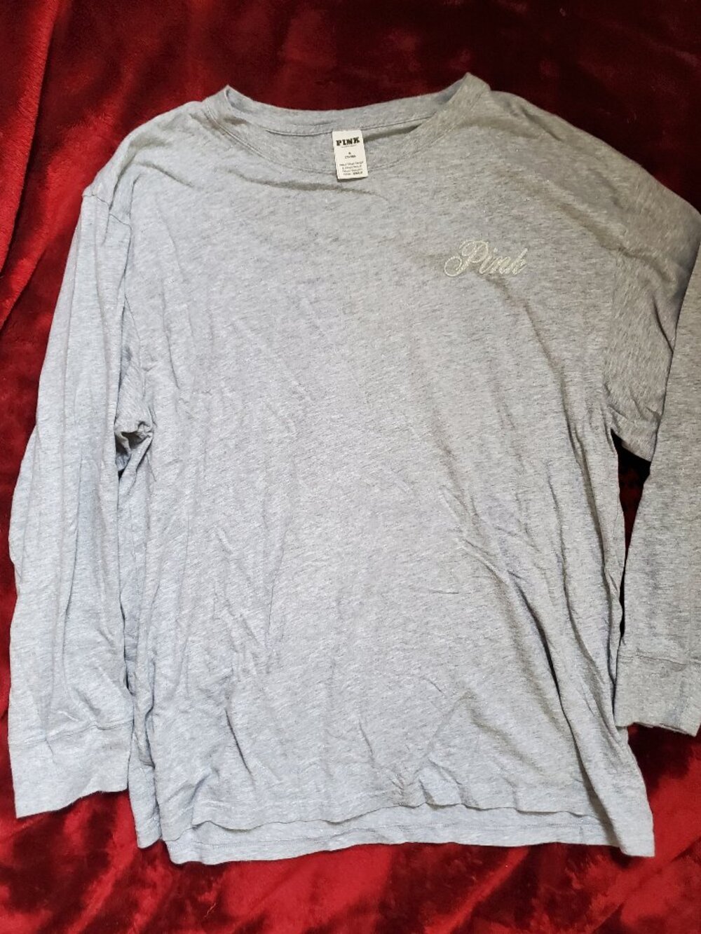 Victoria's Secret Pink Longsleeved Gllitter Top Women's size Medium NWOT